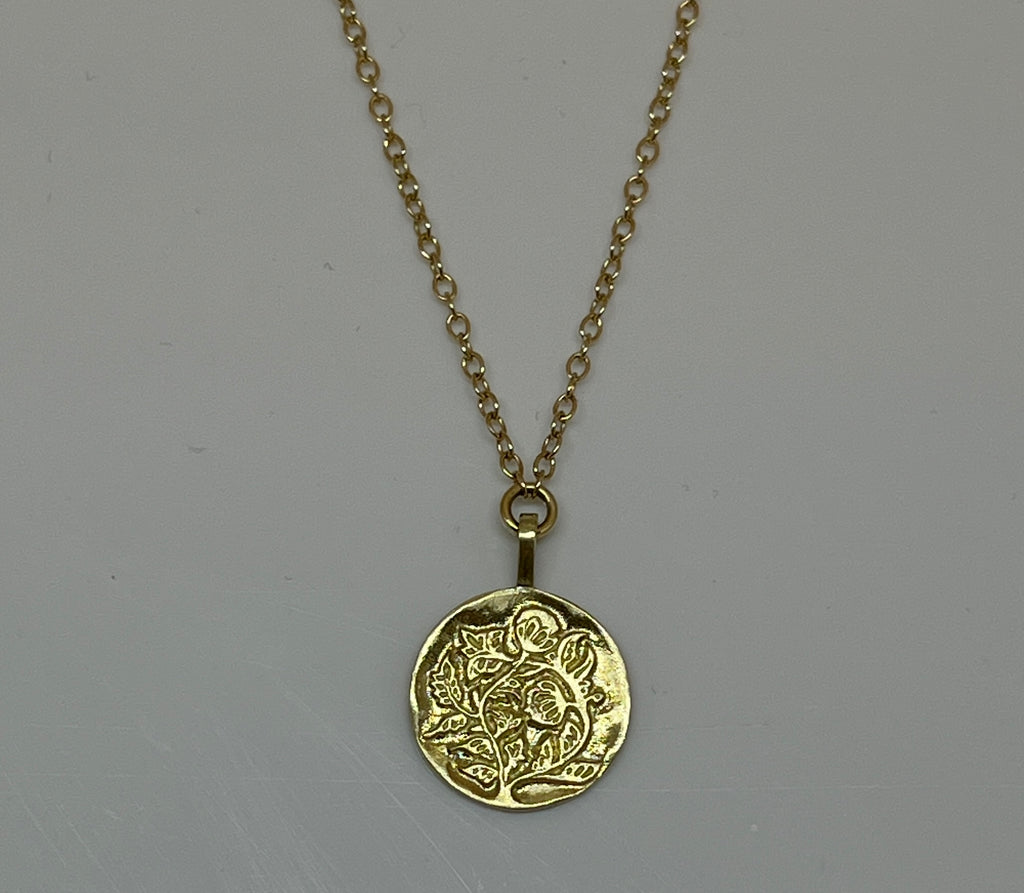The Traveler - Small pendant w/link - 14kt gold