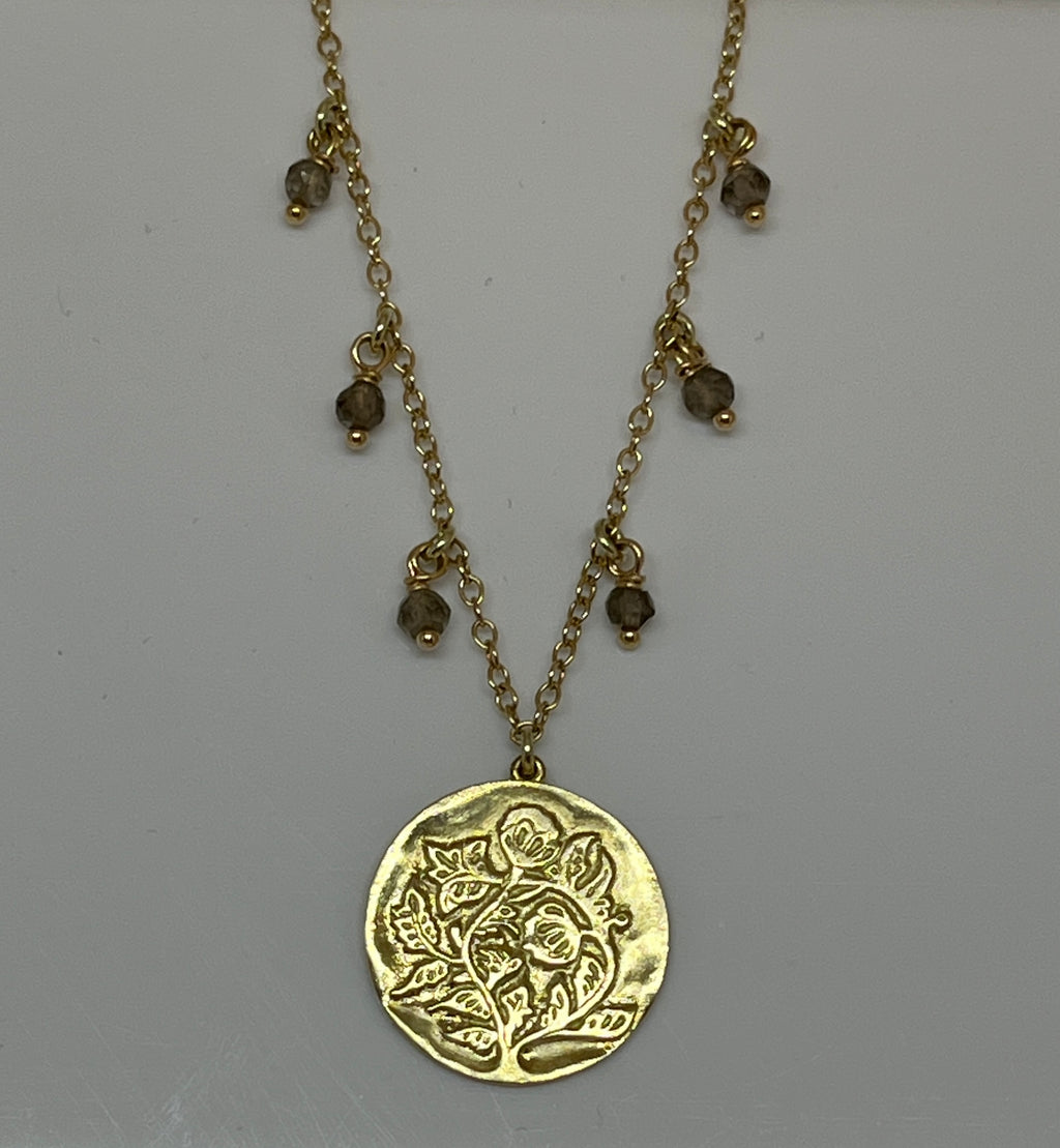 The Traveler - Big Pendant - 6 stones - 14kt gold