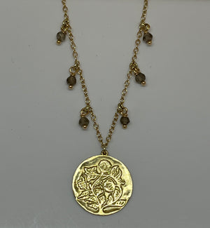 The Traveler - Big Pendant - 6 stones - 14kt gold