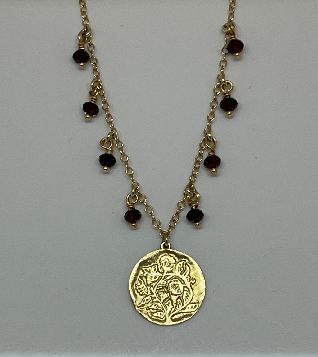 The Traveler - Small pendant - 8 stones - 14kt gold
