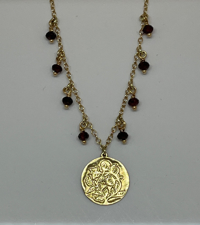 The Traveler - Small pendant - 8 stones - 14kt gold