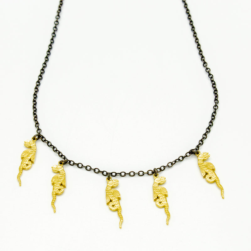 Creatures - 5 Dragon Necklace - Gold