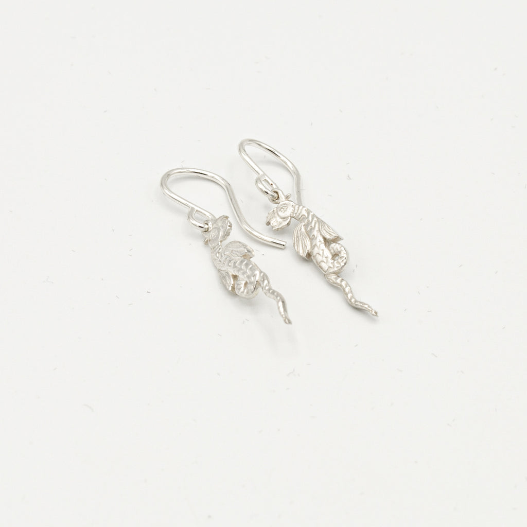 Creatures - Dragon Earrings - Silver