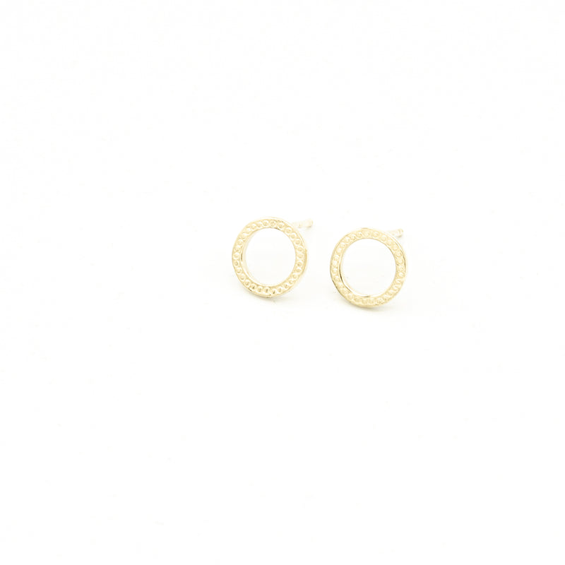Celts & Kings Earrings - Pattern Circle Studs - Gold