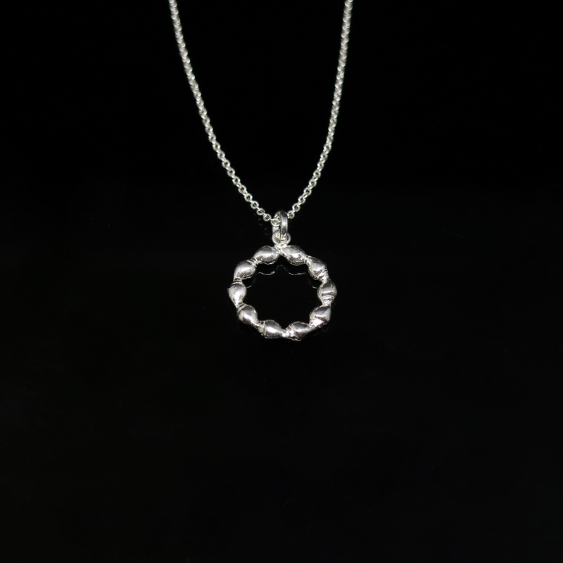 Seashell Necklace - Circle Shells - Silver