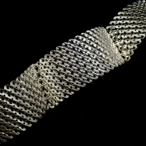 Knitting Bracelet - Large Stitch - 7 Rows - Silver