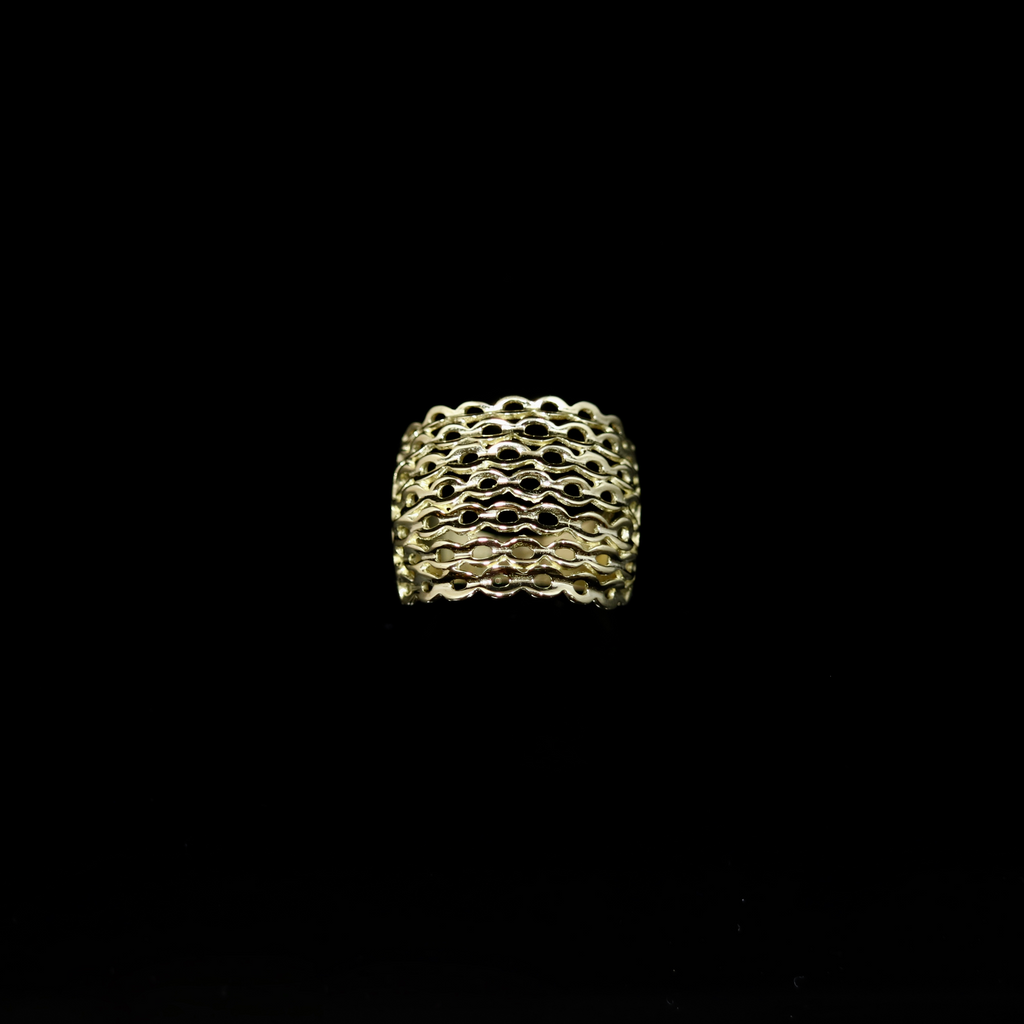 Knitting Ring - Convex Small Stitch - Gold