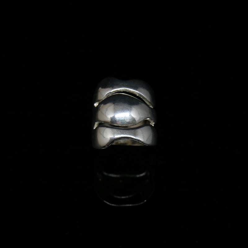 Bubble Seaweed Ring - Wide Band - Silver