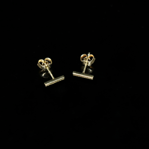Celts & Kings Earrings - Pattern Bar Studs - Gold