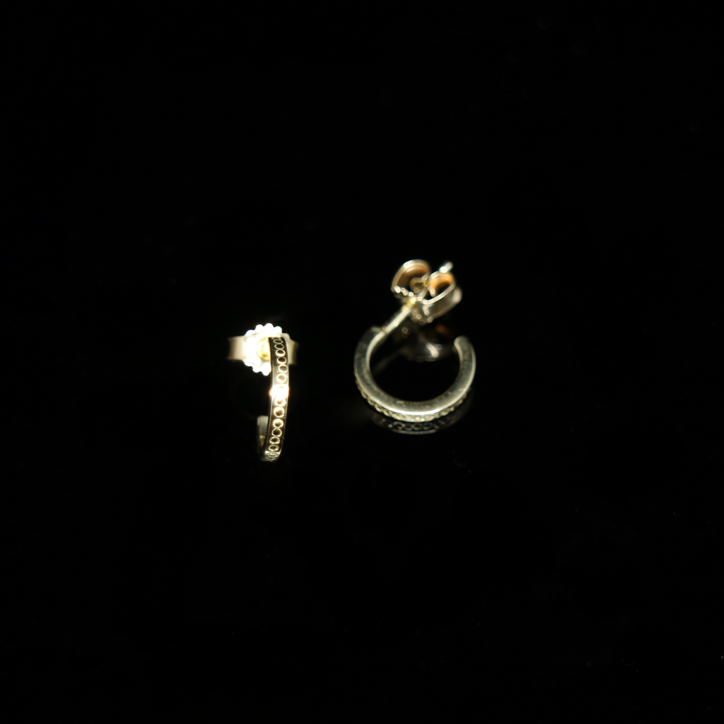 Celts & Kings Earrings - Pattern Open Hoop - Gold