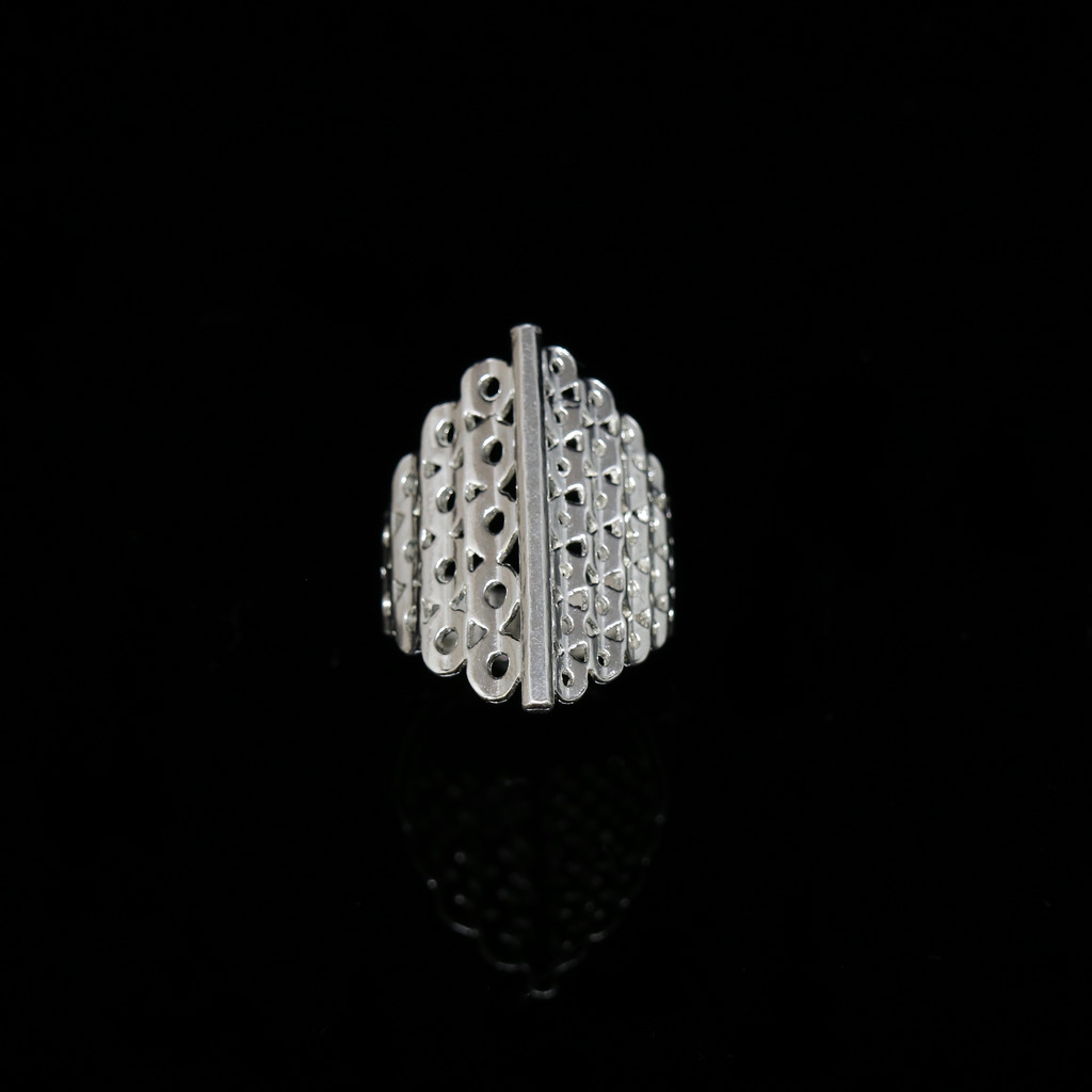 Knitting Ring - Diamond Large Stitch - Silver