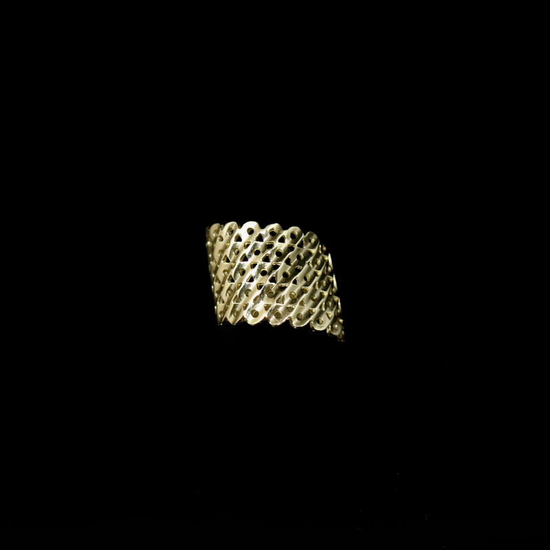 Knitting Ring - Slant Medium Stitch - Gold