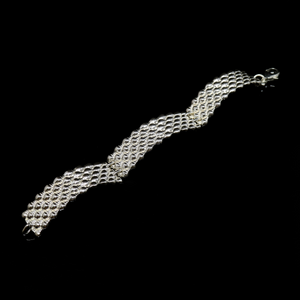 Seashell Bracelet - 5 Rows - Larger Shells - Silver