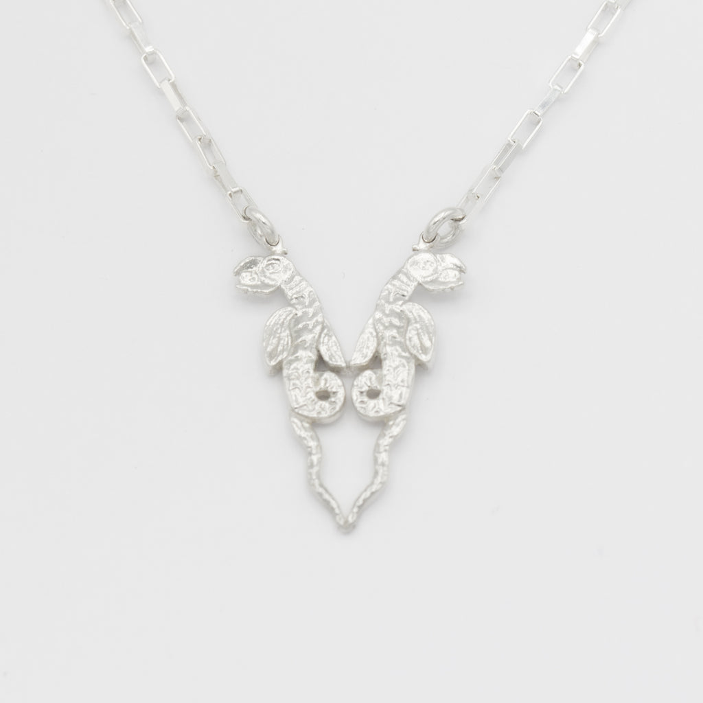 Creatures - Double Dragon Necklace - Silver