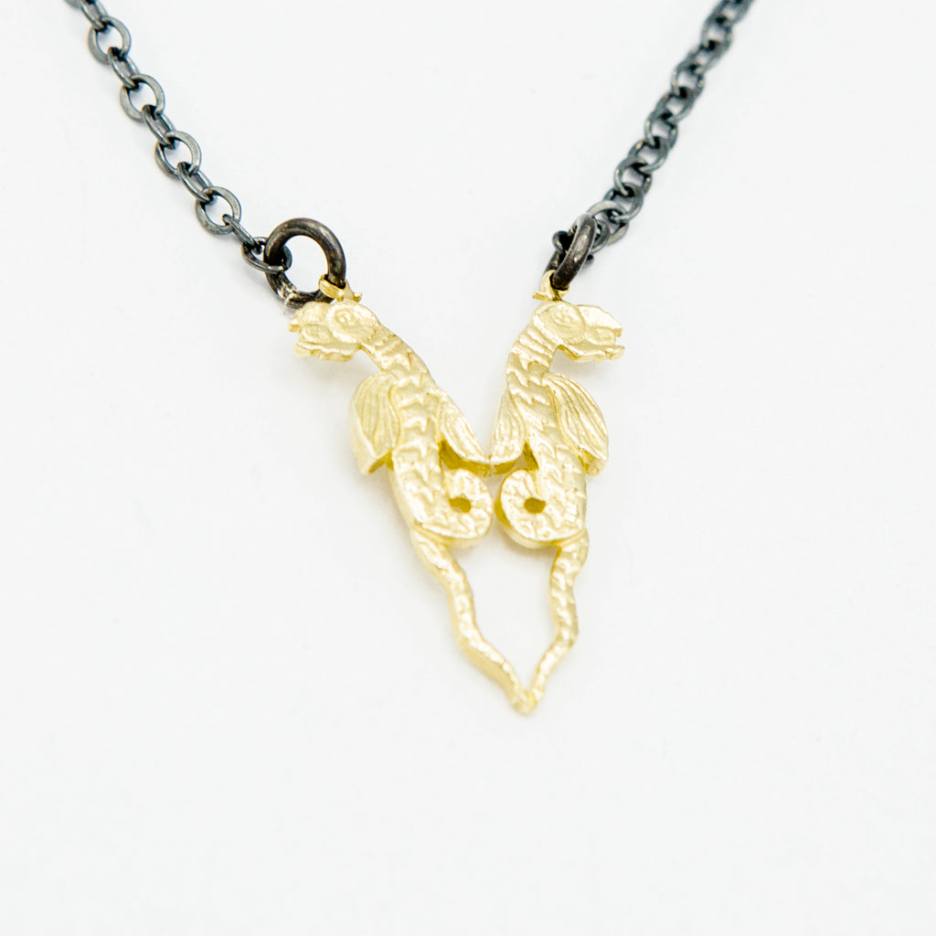 Creatures - Double Dragon Necklace - Gold
