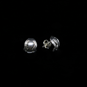 Bubble Seaweed Earrings - Small Open Hoop - Silver