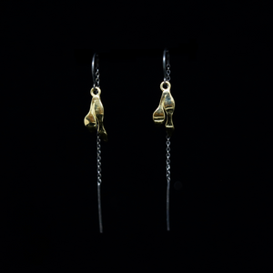 Bubble Seaweed Earrings - Bubbles Hanging - Gold