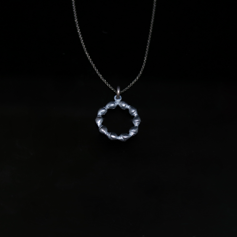Seashell Necklace - Circle Shells - Silver