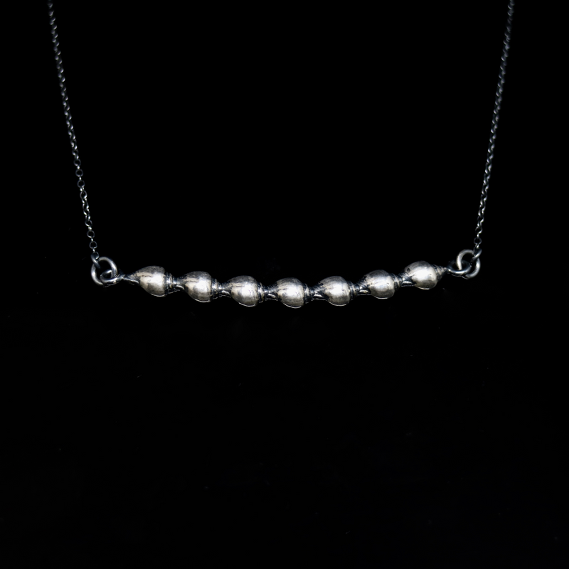 Seashell Necklace - Shells Bar - Larger Shells - Silver
