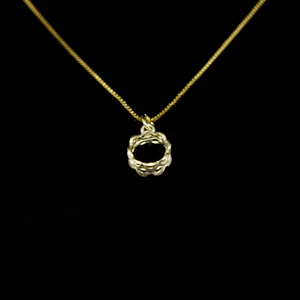 Knitting Necklace - Circle Hanging - Gold