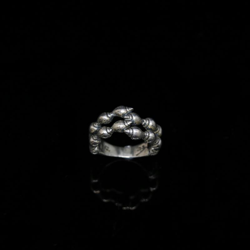 Seashell Ring - 2 Rows Criss Cross - Silver