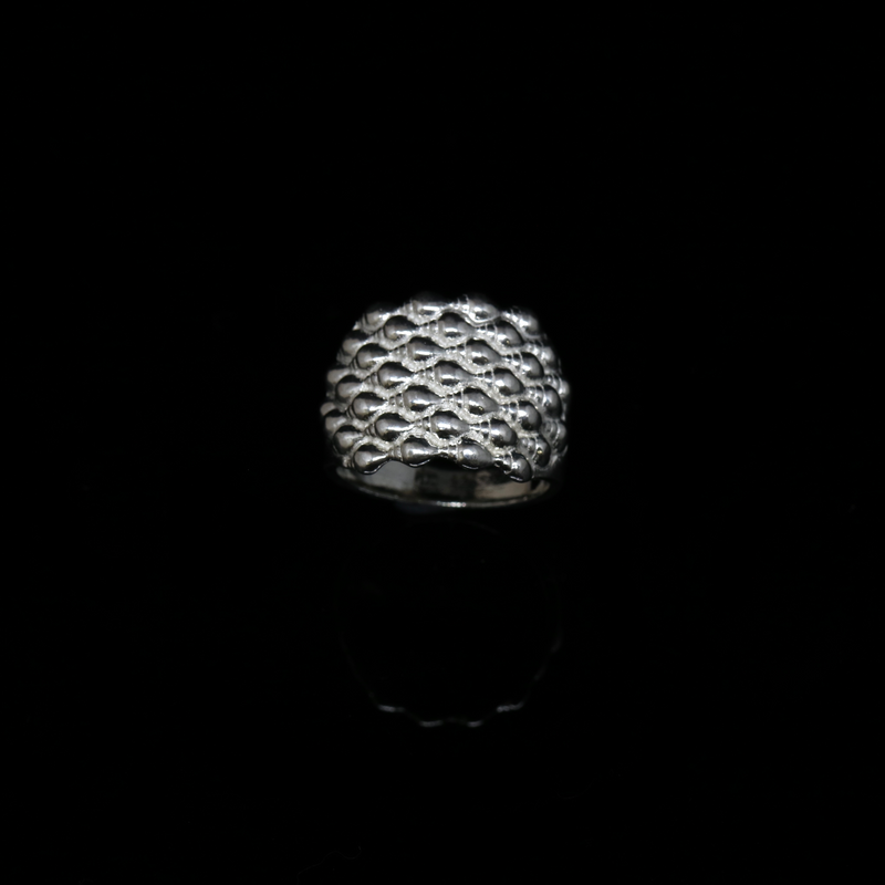 Seashell Ring - 7 Rows Concave - Silver