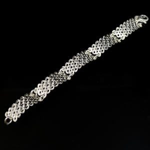 Knitting Bracelet - Large Stitch - 3 Rows - Silver