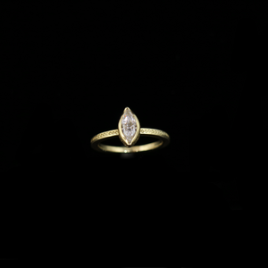 Celts & Kings Ring - 10x5mm Eyelet Stone - Vertical - Gold