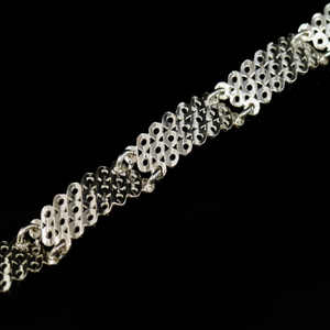 Knitting Bracelet - Large Stitch - 3 Rows - Silver