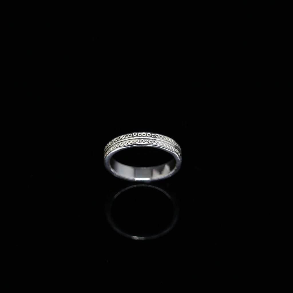 Celts & Kings Ring - Double Band - White Gold