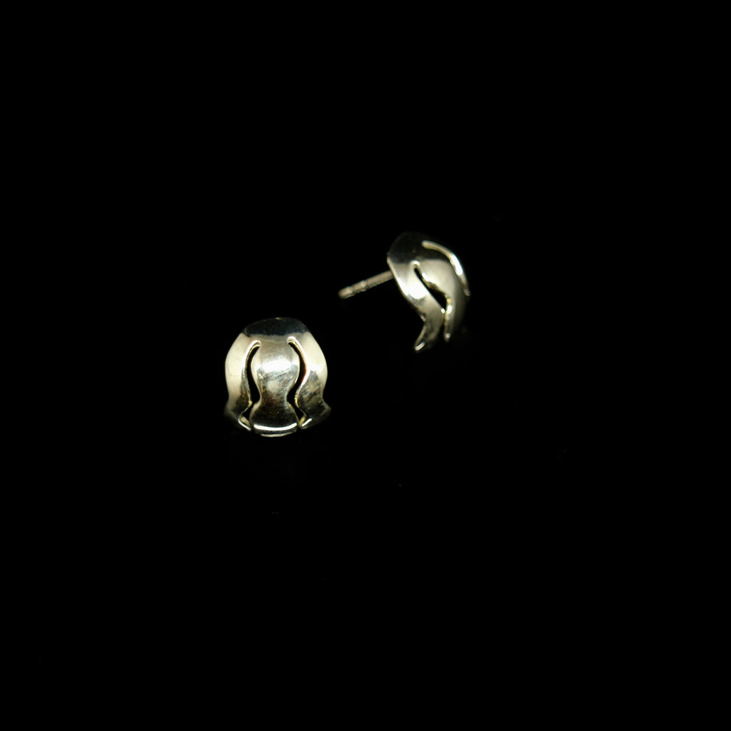 Bubble Seaweed Earrings - Small Open Hoop - Gold