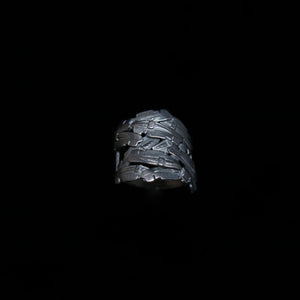 Celts & Kings Ring - Comb Cluster - Wide Band - Silver
