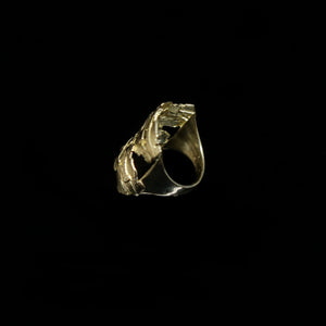 Celts & Kings Ring - Comb Cluster - Wider Band - Gold