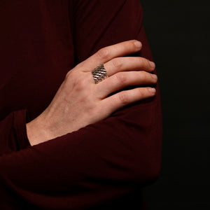 Knitting Ring - Slant Medium Stitch - Silver